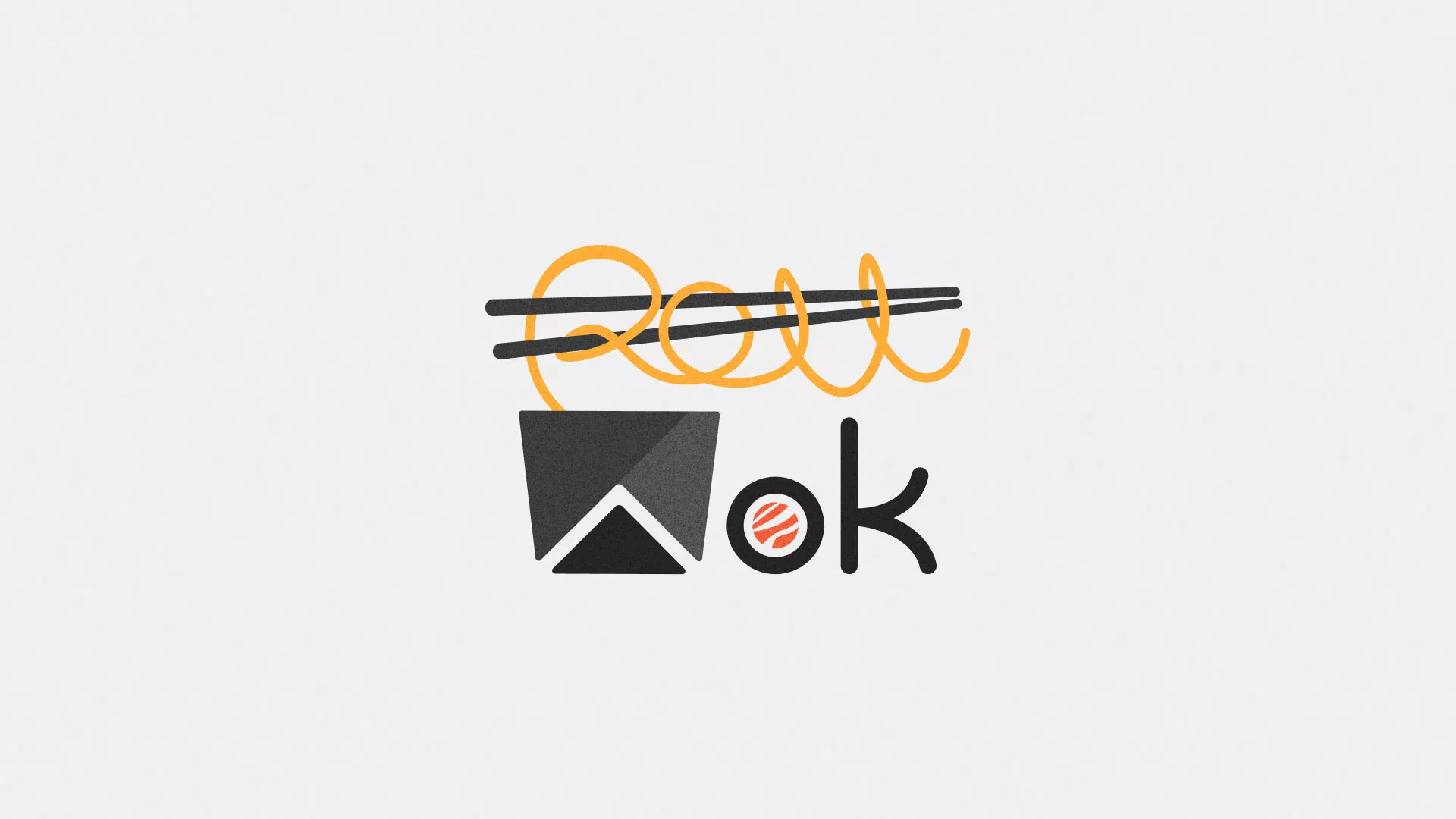 Разработка логотипа суши-бара «Roll Wok Club» в Куровском