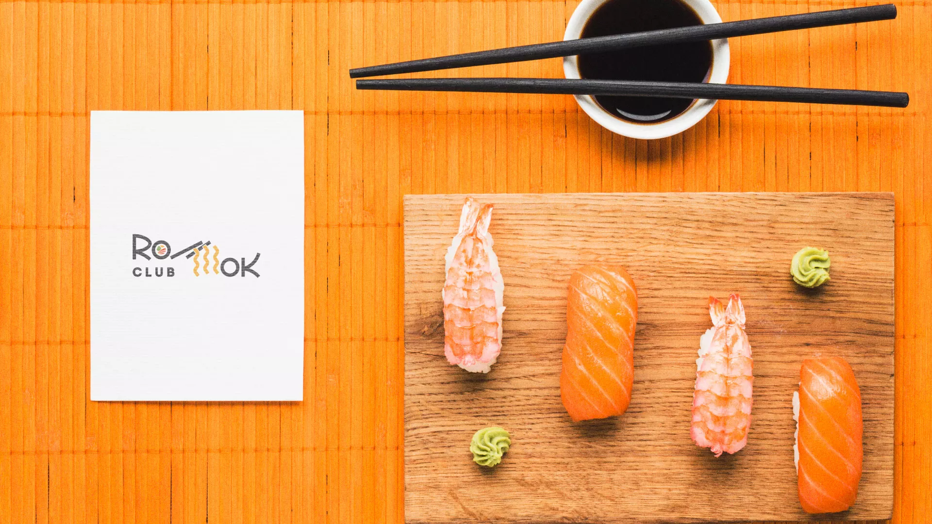 Создание логотипа суши-бара «Roll Wok Club» в Куровском