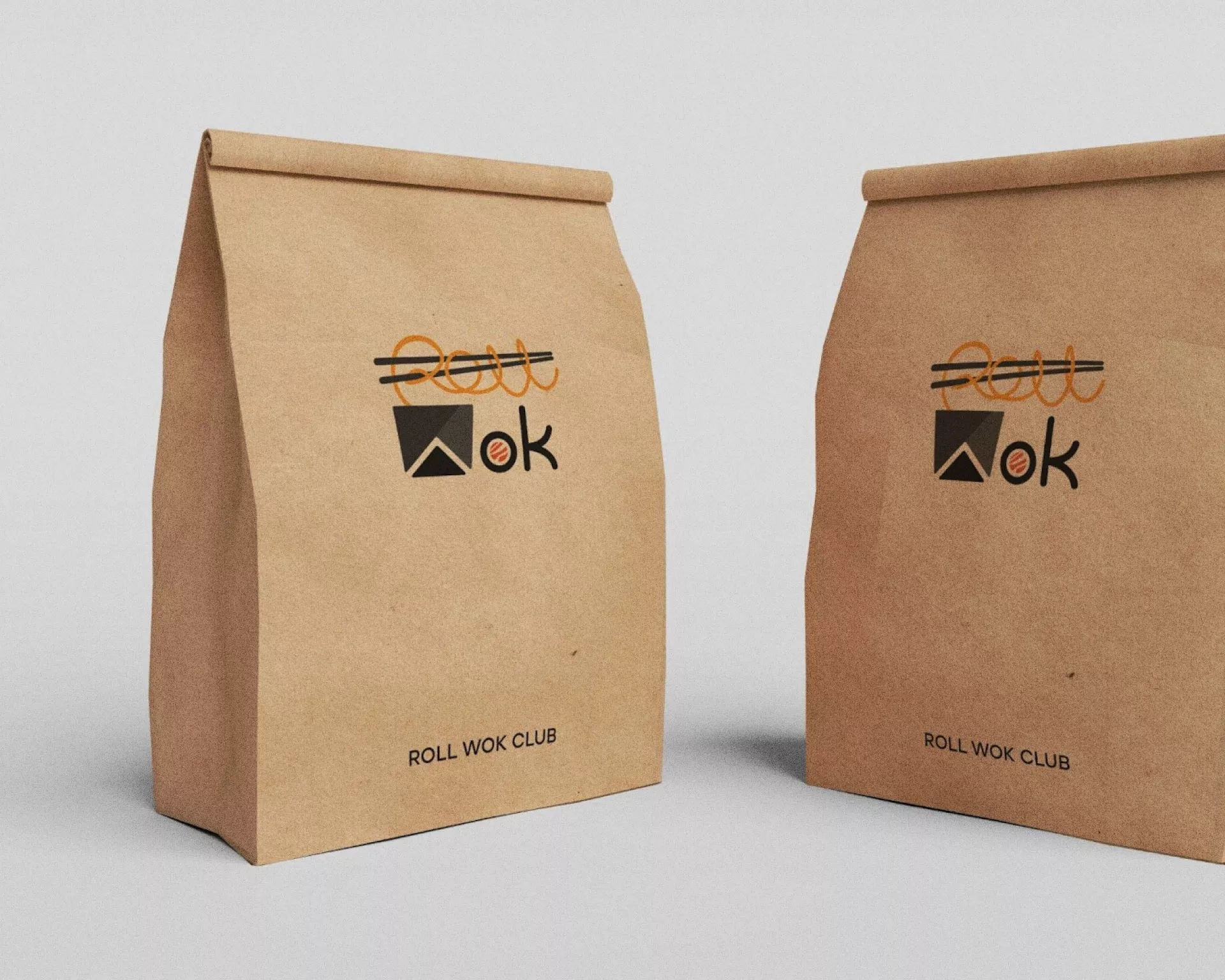 Создание дизайна упаковки суши-бара «Roll Wok Club» в Куровском